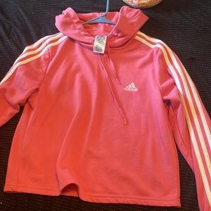 Pink and White Adidas Sweatshirt
